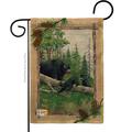 Gardencontrol 13 x 18.5 in. Black Bear & Cubs Burlap Nature Wildlife Vertical Double Sided Garden Flag GA4137174